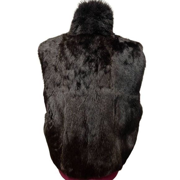 ANDREW Marc Genuine New Zealand Opossum Fur Oversize Vest Size L - Picture 3 of 8